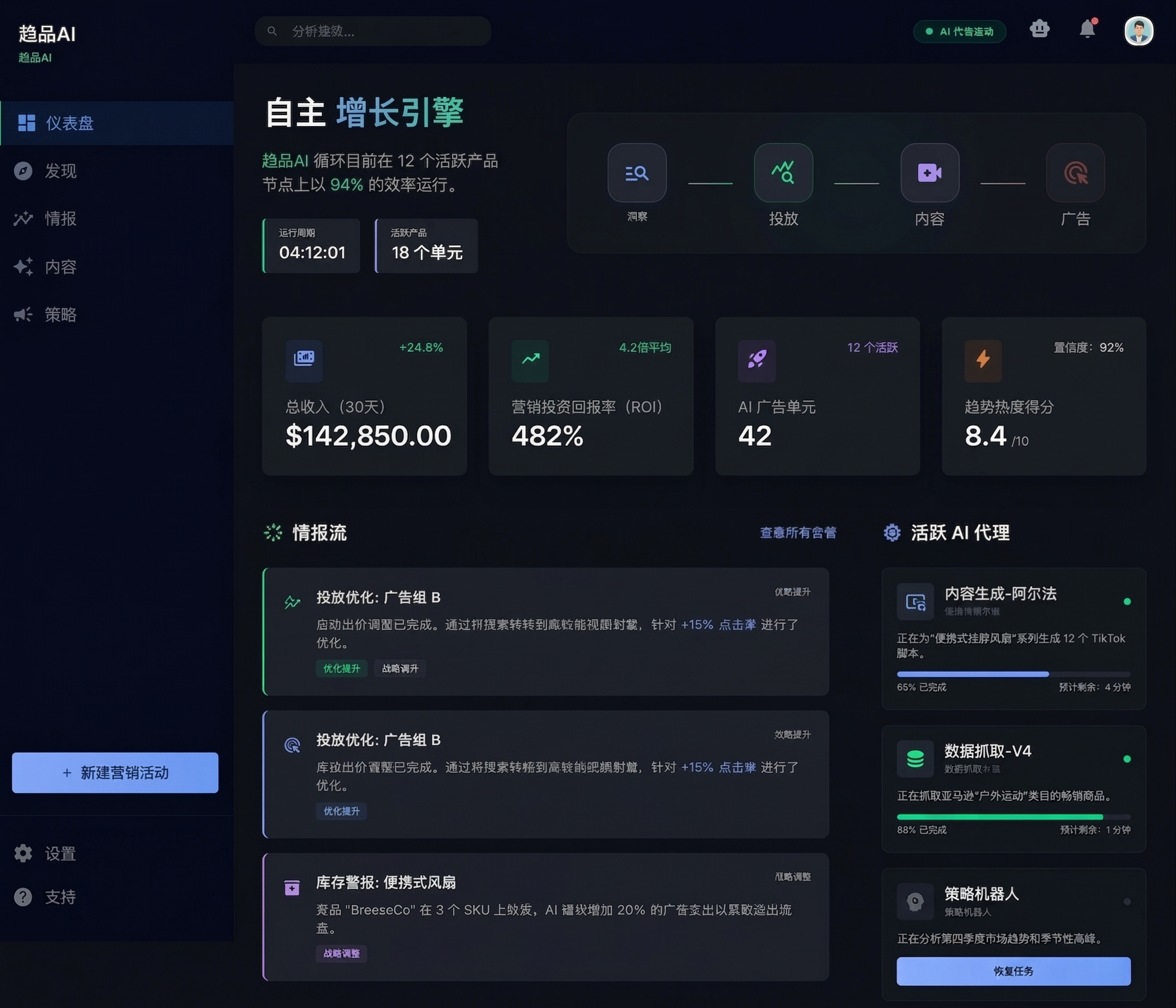 趋品 AI 工作台截图
